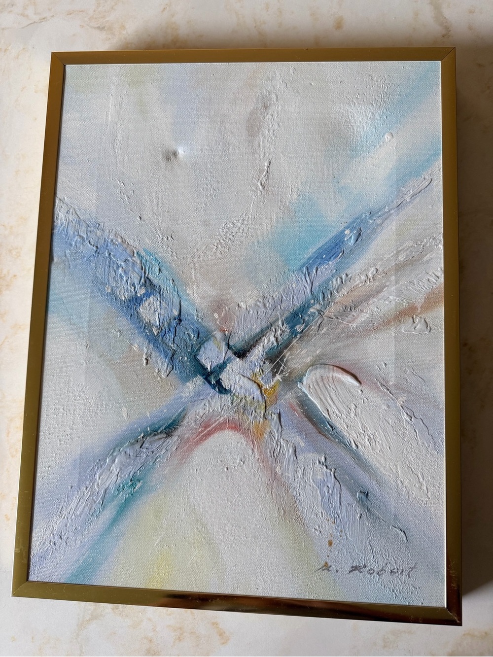 90’s Abstract Pastel Wall Art - Gold Frame